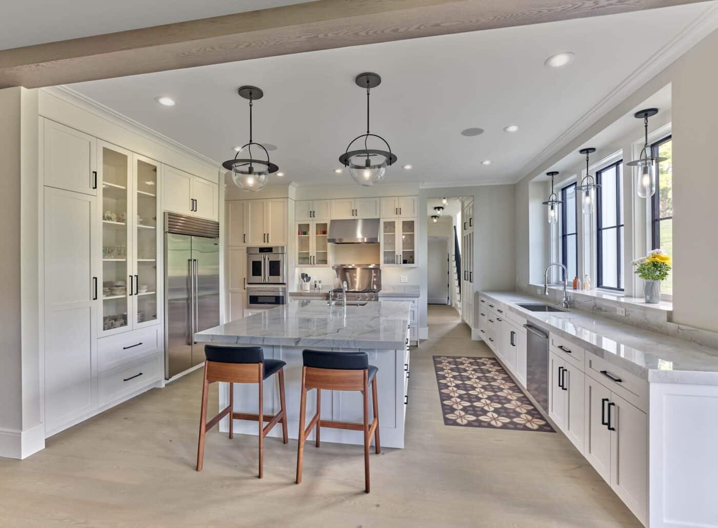 A Newly Finished Kitchen With A Light Theme And Good Natural Lighting In Birmingham Pa