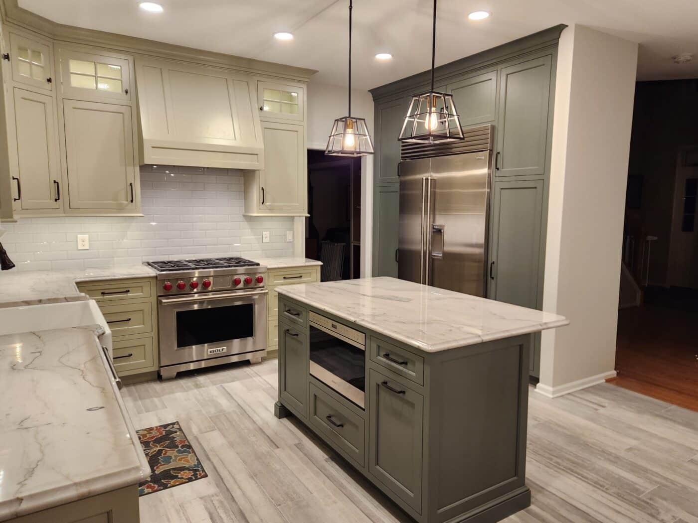 A Kitchen With A White Smooth Brick Baclsplash, Custom Drawers, And Brand-New Appliances, Completed By Foggy Ridge Interiors, Home Remodeling Contractor In Coatesville Pa