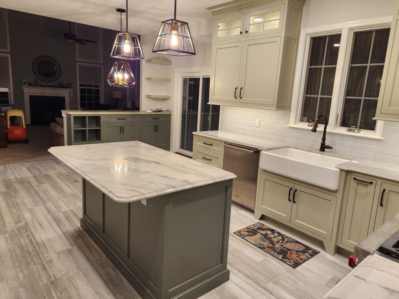 A Kitchen With A White Smooth Brick Baclsplash, Custom Drawers, And Brand-New Appliances, Completed By Foggy Ridge Interiors, Home Remodeling Contractor In Glen Mills Pa