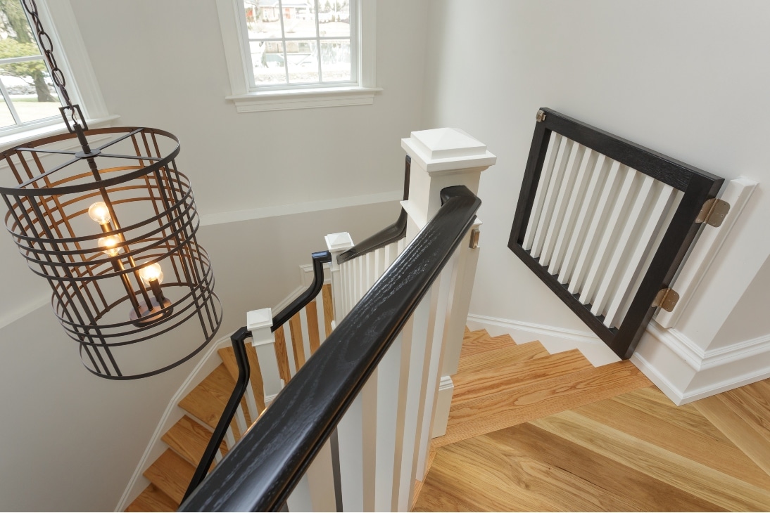 A Custom Staircase With Custom Trim And Handrails In Merion Station Pa